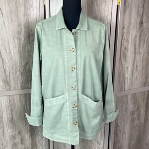 Copied - J. Jill sea foam green button up shacket women’s M